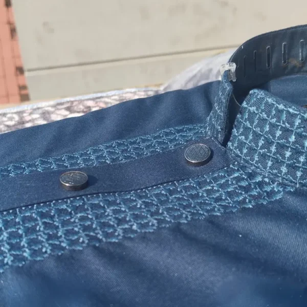 Premium Embroidered Panjabi – Ice Blue - Image 3